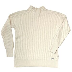 Vineyard Vines Cable Shoulder Mock Neck Sweater